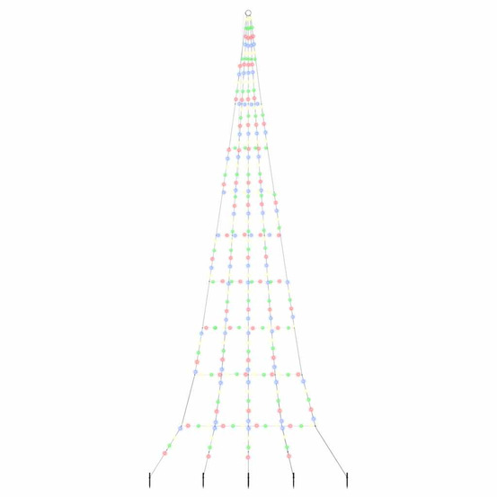 Arbre de noël led avec piquets au sol multicolore 511 cm métal