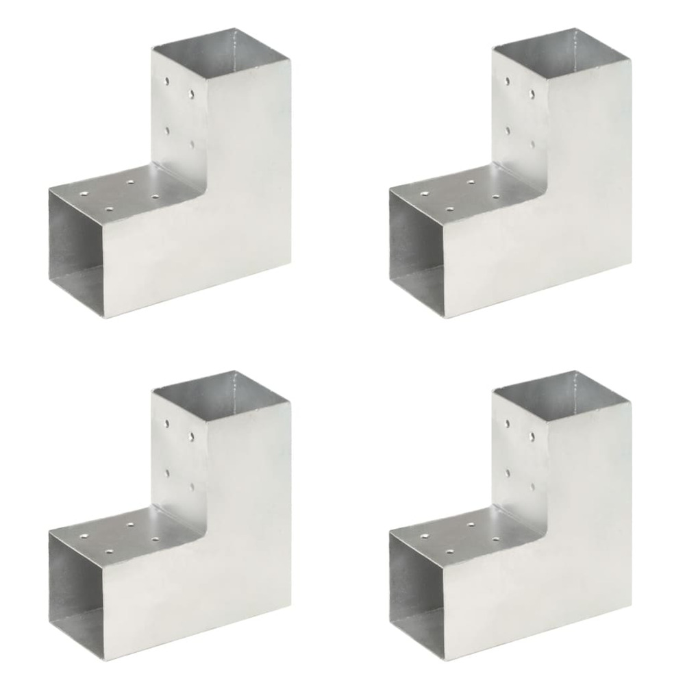 Connecteurs de poteau 4 pcs forme en l métal galvanisé 81x81 mm