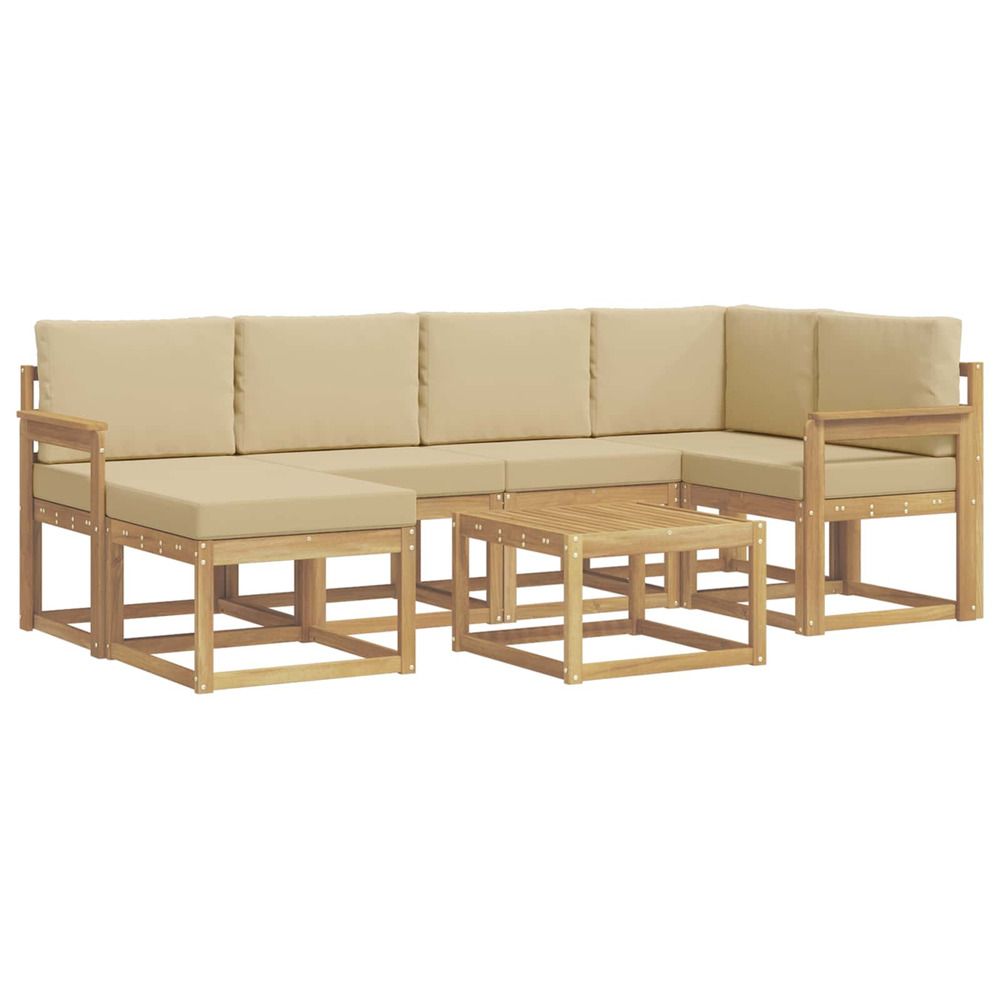 Ensemble de canapés d'extérieur 7 pc blanc et beige
