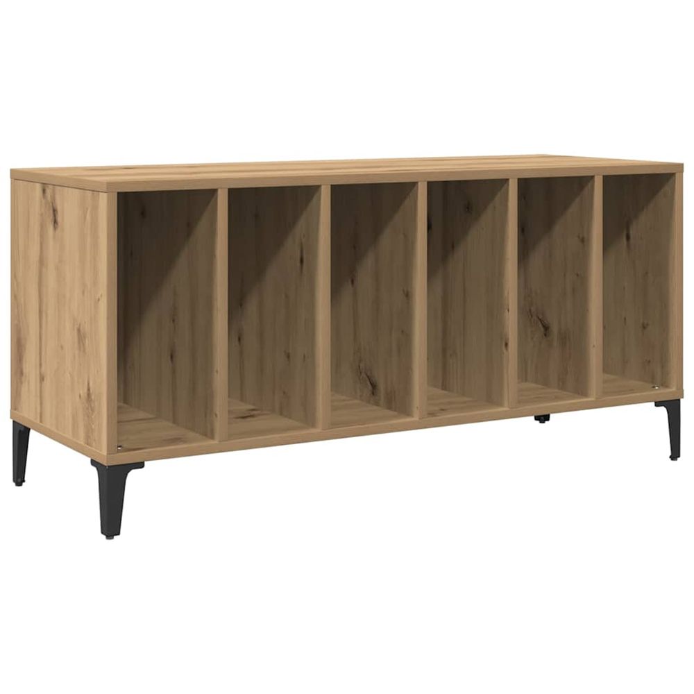 Armoire à disques chêne artisanal 100x38x48cm bois d'ingénierie