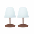 Set de 2 lampes de table twins terracotta plastique h16cm