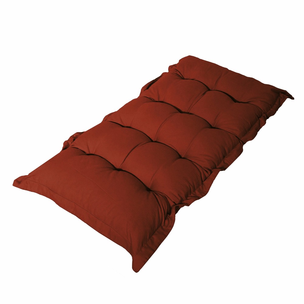 Coussin capitonné confort intérieur extérieur 120x60cm - terracotta