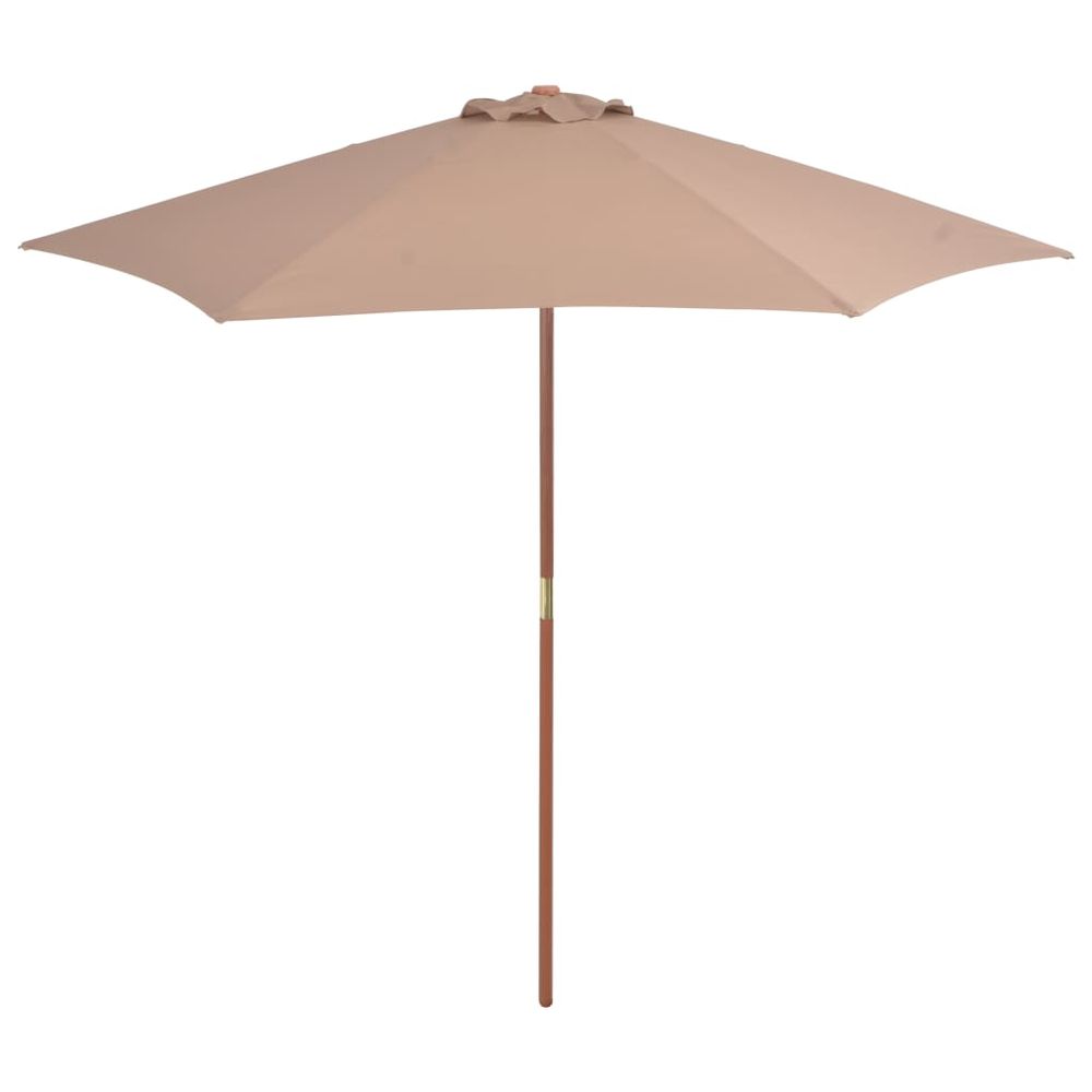 Parasol d'extérieur avec mât en bois 270 cm taupe