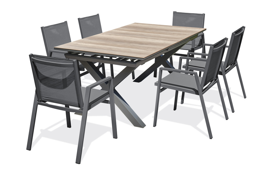 Ensemble repas floride 6 places en aluminium et hpl