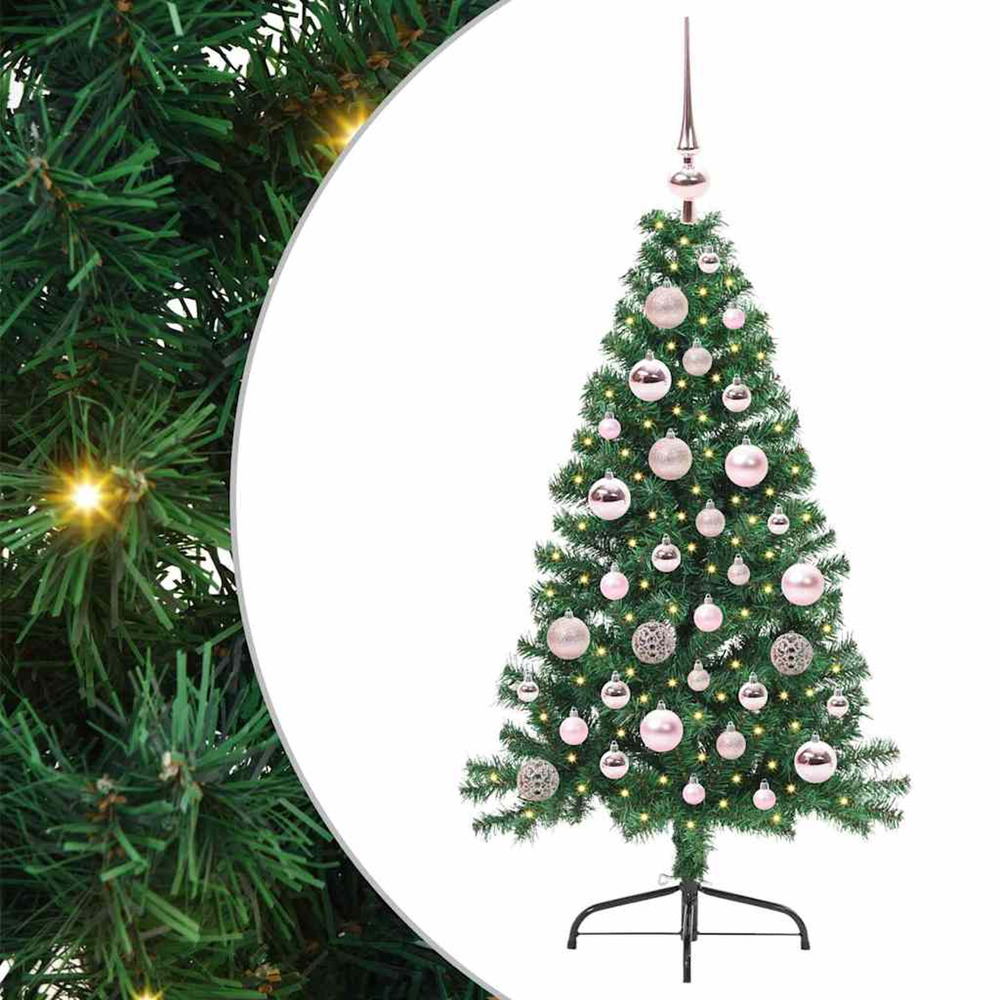 Sapin de noël artificiel pré-éclairé vert 120 cm pvc