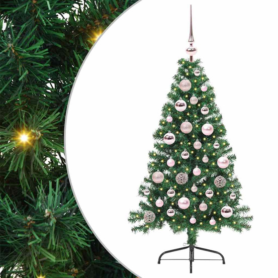 Sapin de noël artificiel pré-éclairé vert 120 cm pvc