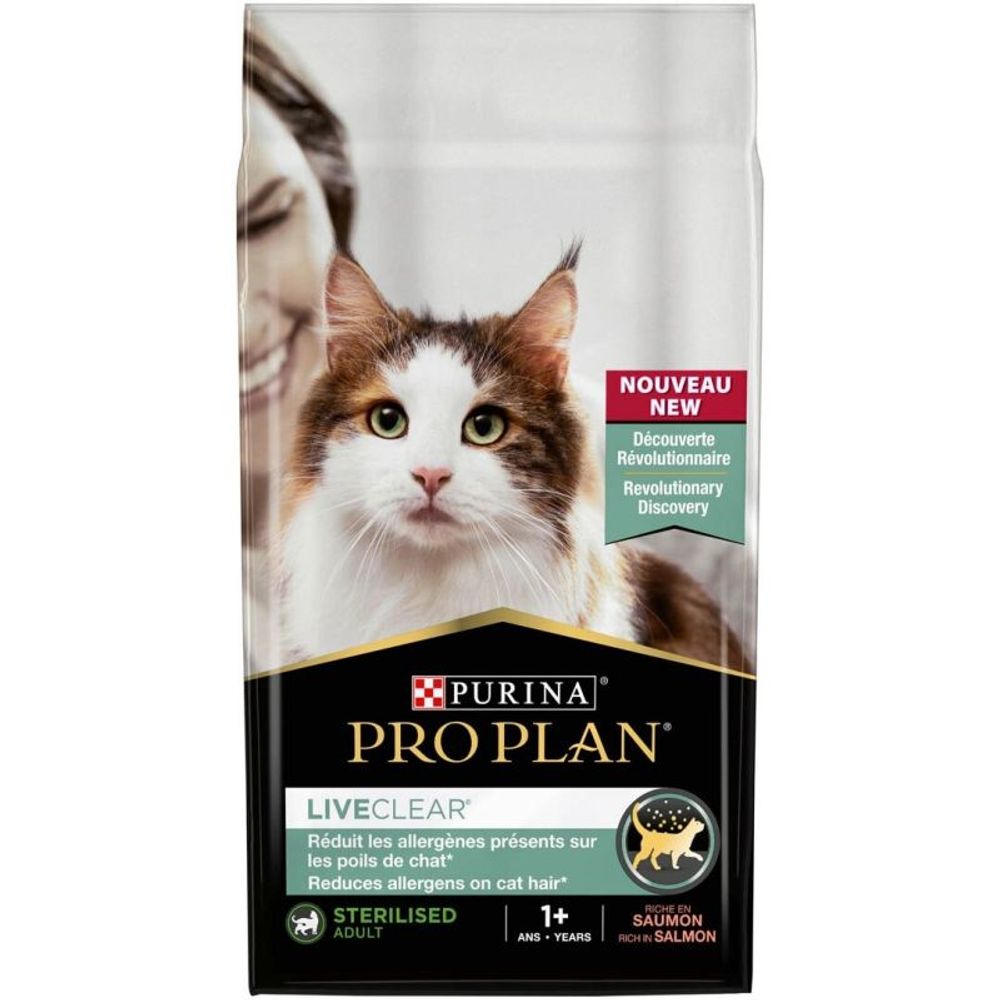 Croquettes chat liveclear adult sterilised saumon - purina proplan 1,4 kg