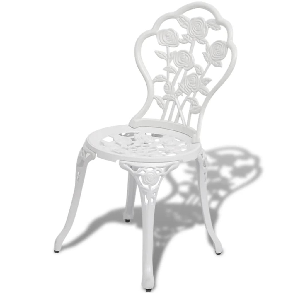 Chaises de bistro lot de 2 aluminium coulé blanc