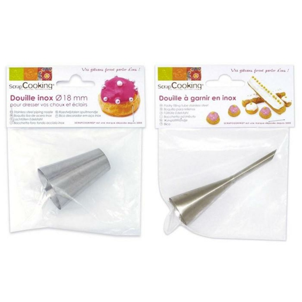 Duo de douilles pâtissières - à garnir & choux 18 mm