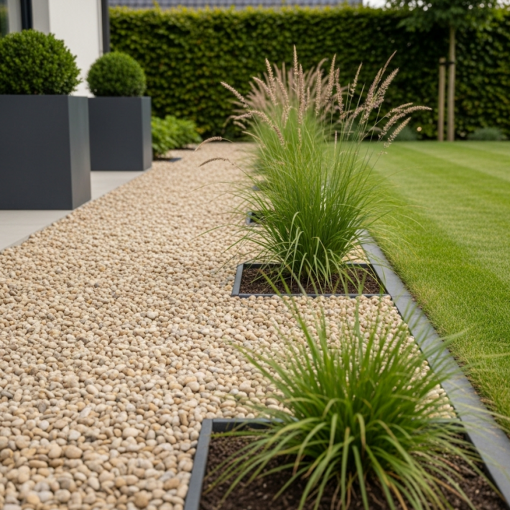 Gravier roulé calcaire beige 5/15 mm - big bag 1t (16 m²) - beige