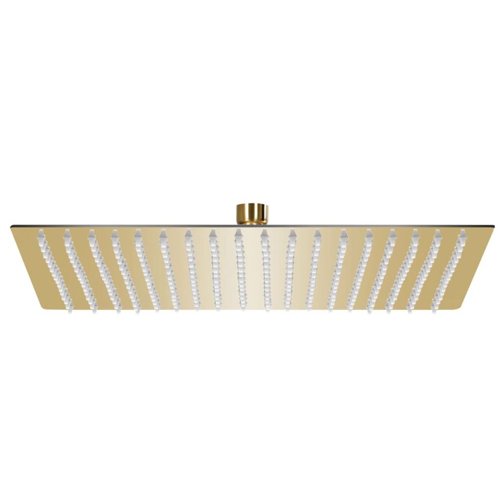 Pomme de douche pluie acier inoxydable 50x50 cm carrée doré