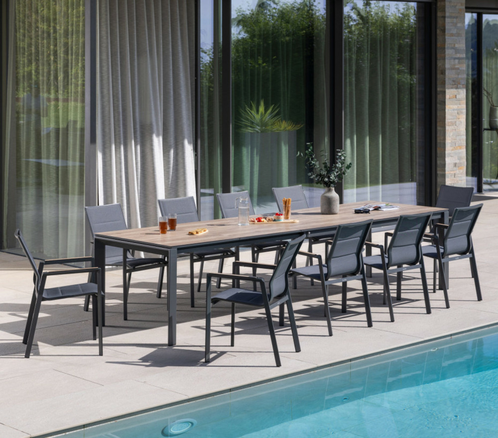 Ensemble table et chaises de jardin - 10 places - carmaples xl