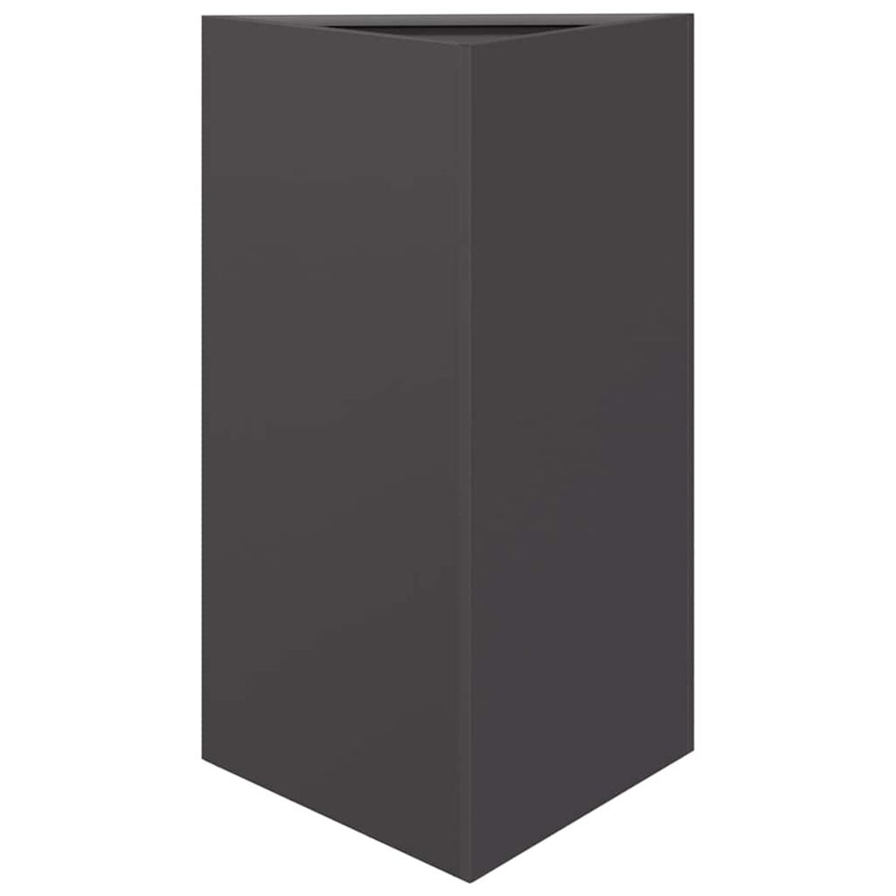 Jardinière d'extérieur noir triangulaire 50x43x75 cm acier