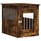 Meuble de cage pour chiens chêne fumé 55x75x65 cm