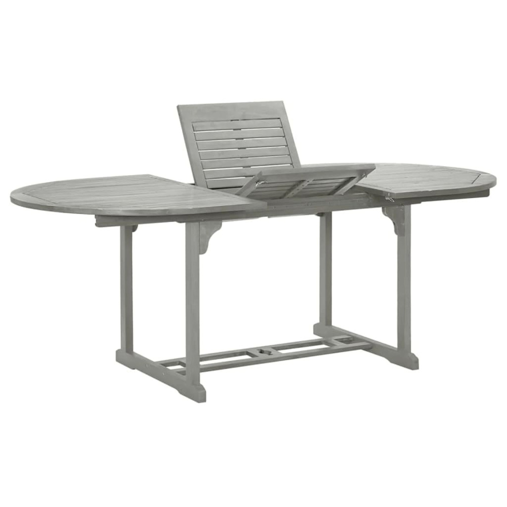 Table de jardin gris 200x100x75 cm bois d'acacia massif
