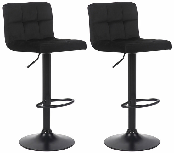 Lot de 2 tabourets de bar feni velours