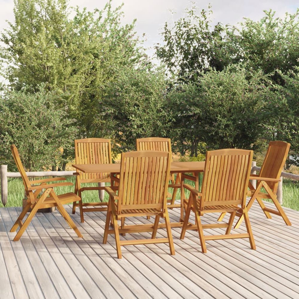 Ensemble à manger de jardin 7 pcs bois de teck solide