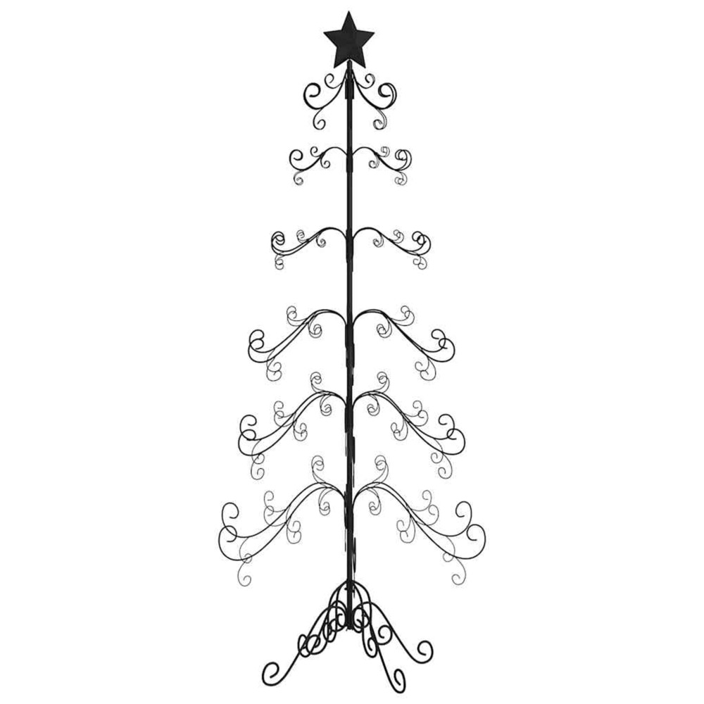 Arbre de noël en métal pour décoration noir 215 cm