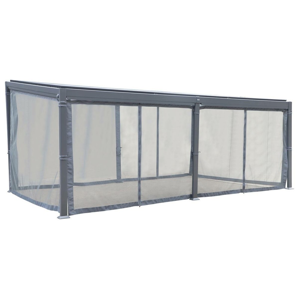 Moustiquaire pour pergola bioclimatique avila graphite 6 x 3,5m en polyester