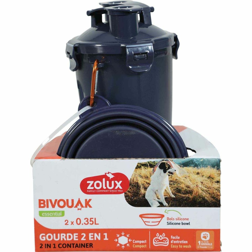 Gourde 2 en 1 bivouak 700 ml bleu
