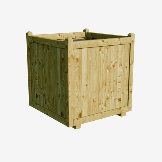 Bac a fleurs carre en bois 235l