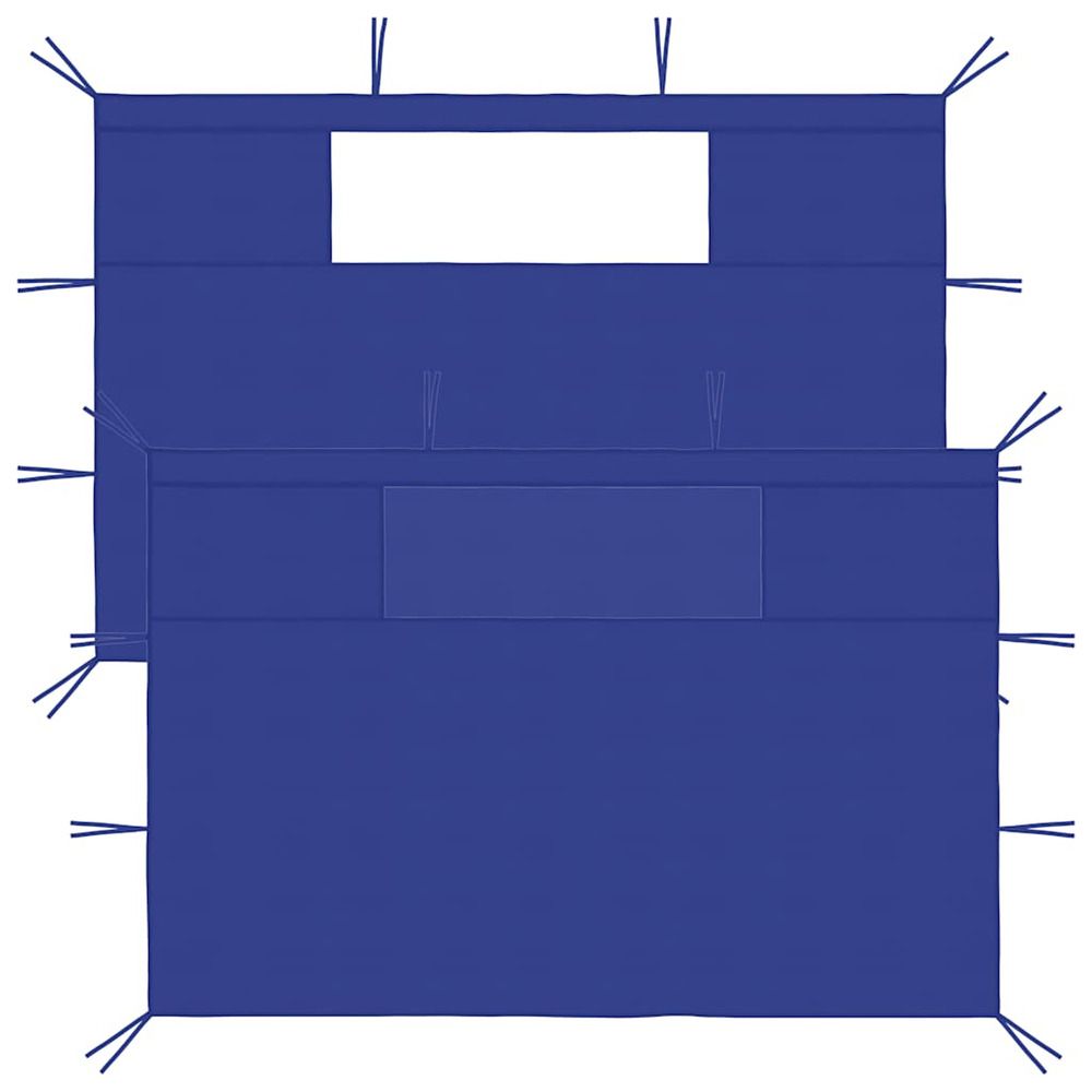 Parois latérales de belvédère avec fenêtres 2 pcs bleu