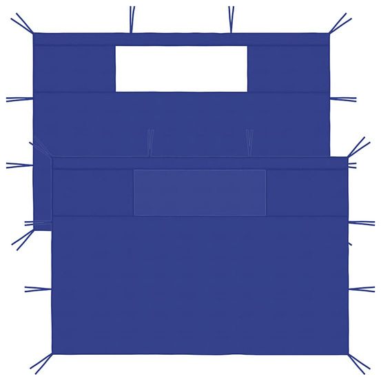 Parois latérales de belvédère avec fenêtres 2 pcs bleu