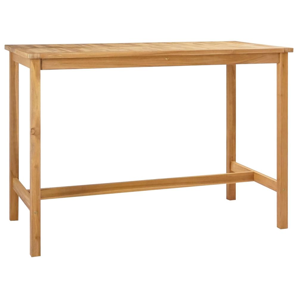 Table de bar naturel 150 x 75 x 105 cm bois de teck massif