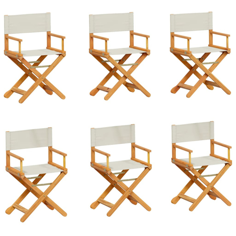 Chaises de jardin pliables lot de 6 blanc crème tissu
