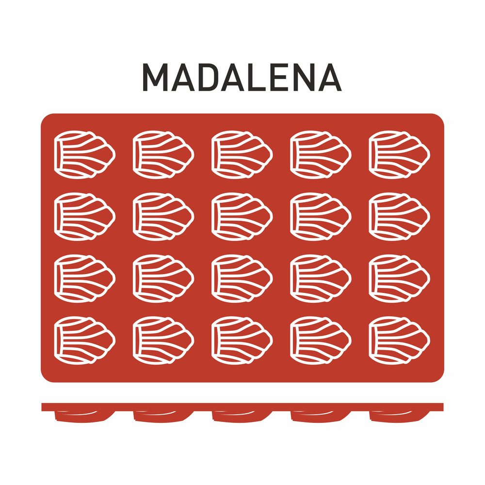 Moule silicone 20 madeleines 38x30 mm - pujadas