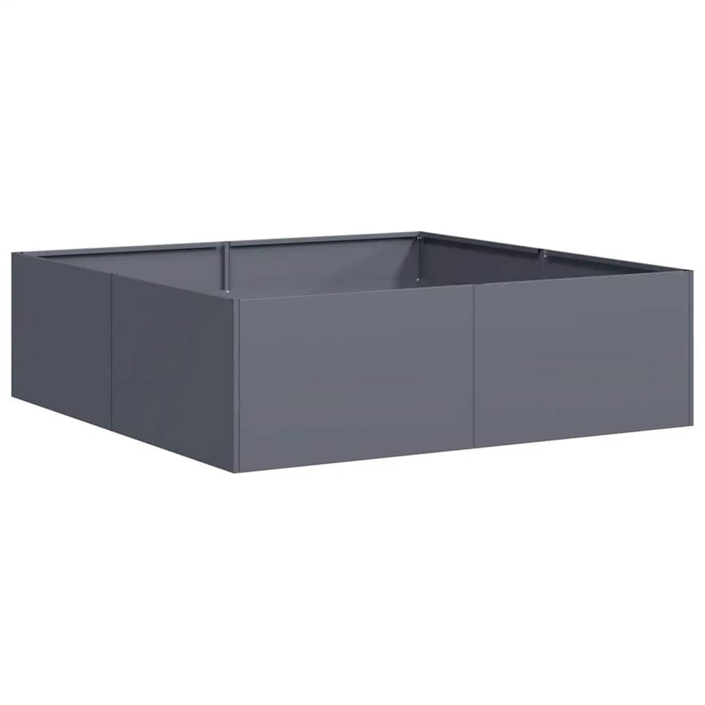 Jardinière d'extérieur anthracite 100x100x30 cm acier
