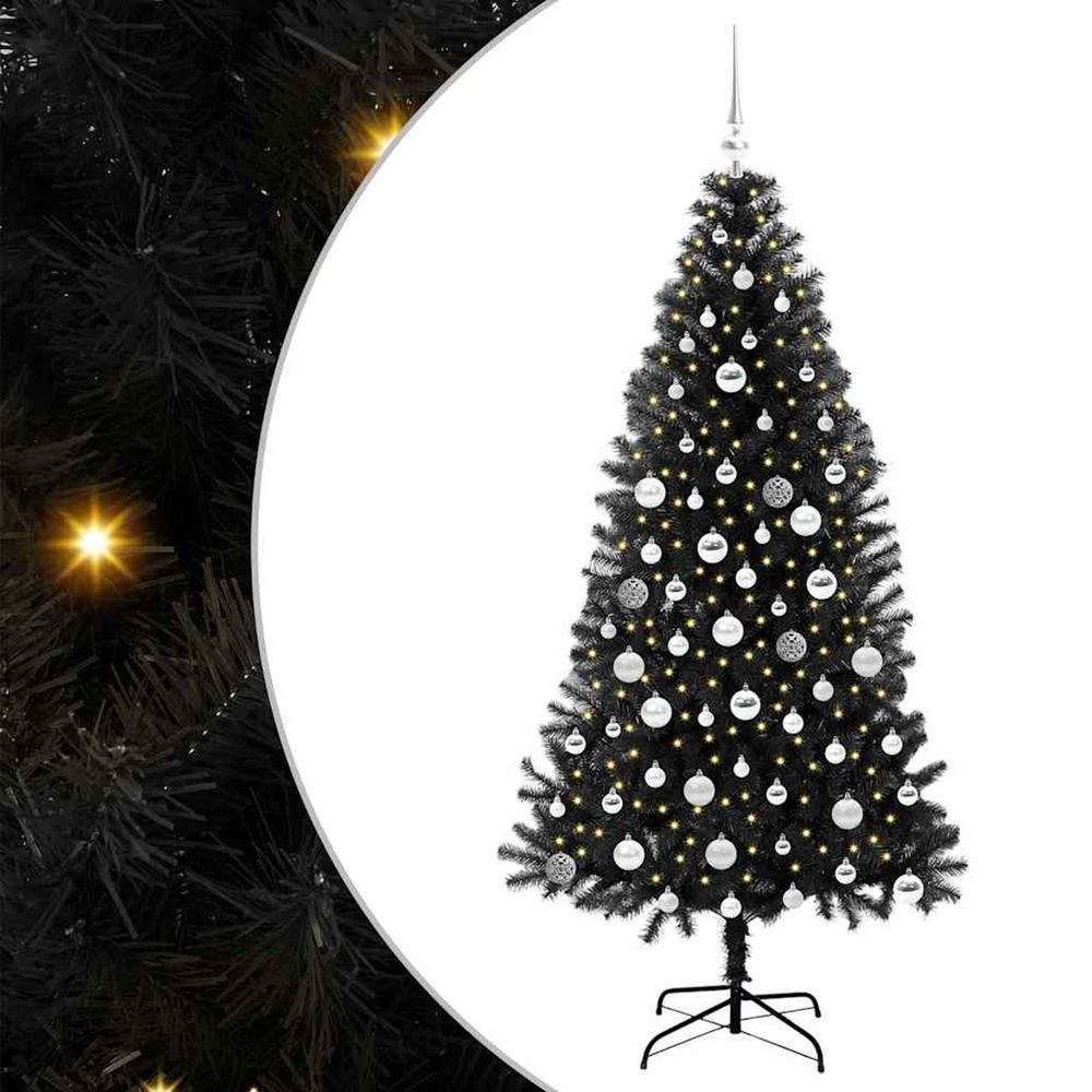 Sapin de noël noir 180 cm pvc