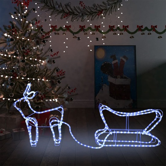 Décoration de noël d'extérieur renne et traîneau 252 led