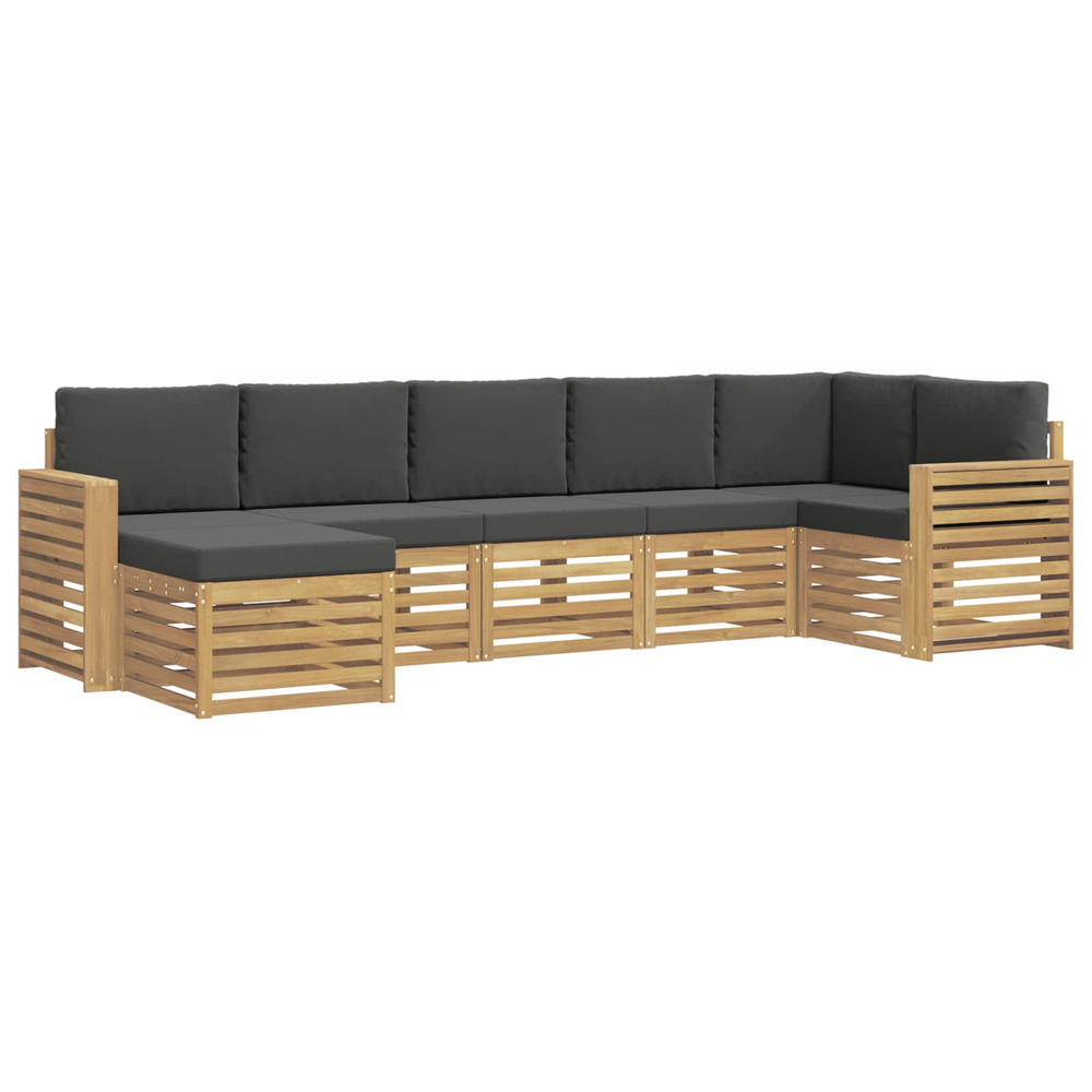 Ensemble de canapés d'extérieur 7 pcs blanc et anthracite