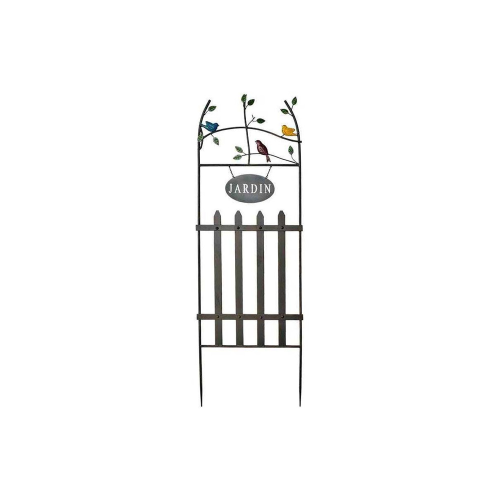 Treillage en fer jardin avec oiseaux 42 x 2 x 130 cm