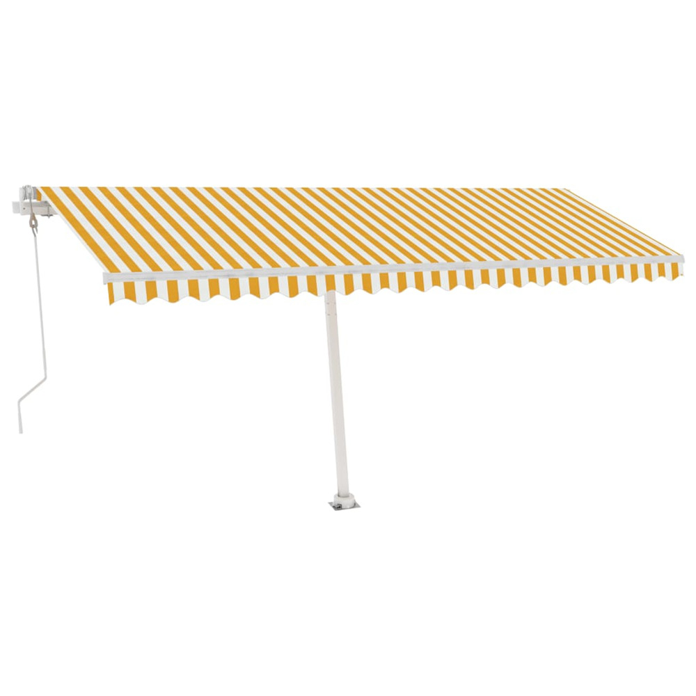 Auvent automatique capteur de vent/led 500x300cm jaune et blanc