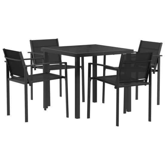 Ensemble de meubles d'extérieur 5 pcs noir et anthracite