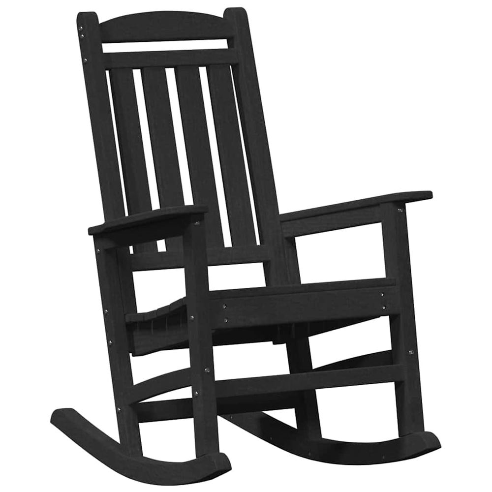 Chaise à bascule de jardin noir hdpe