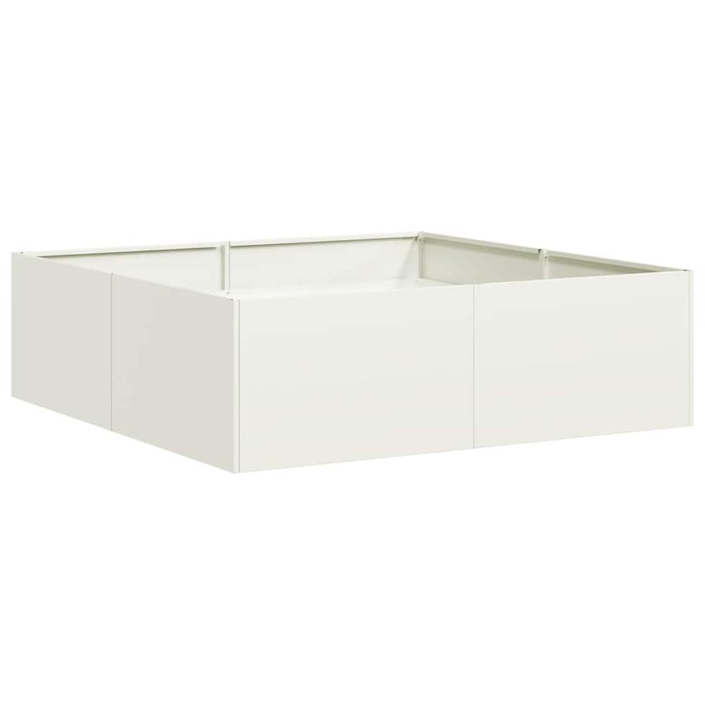 Jardinière d'extérieur blanc 100x100x30 cm acier