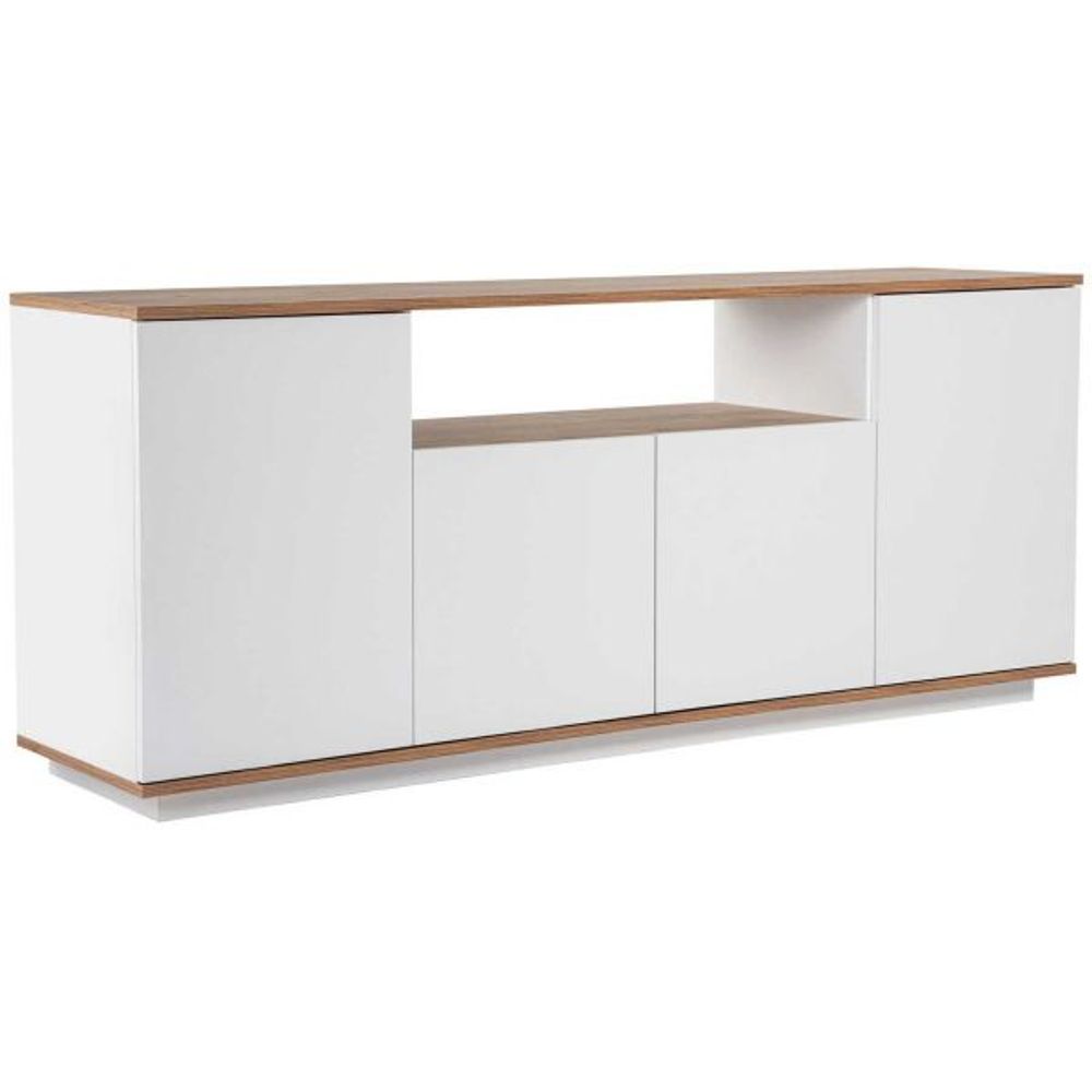 Buffet 4 portes en aggloméré arista blanc et pin