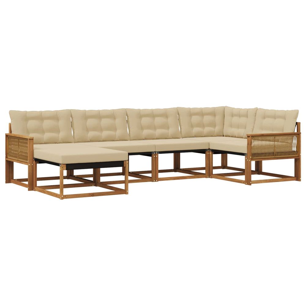 Ensemble de canapés d'extérieur 6 pc naturel et beige