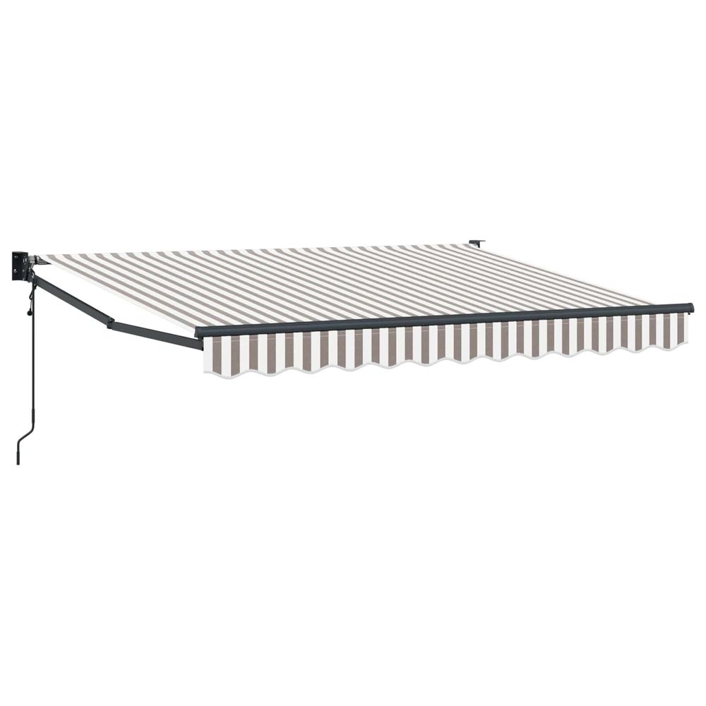 Auvent rétractable gris clair et blanc 3,5 x 2,5 m