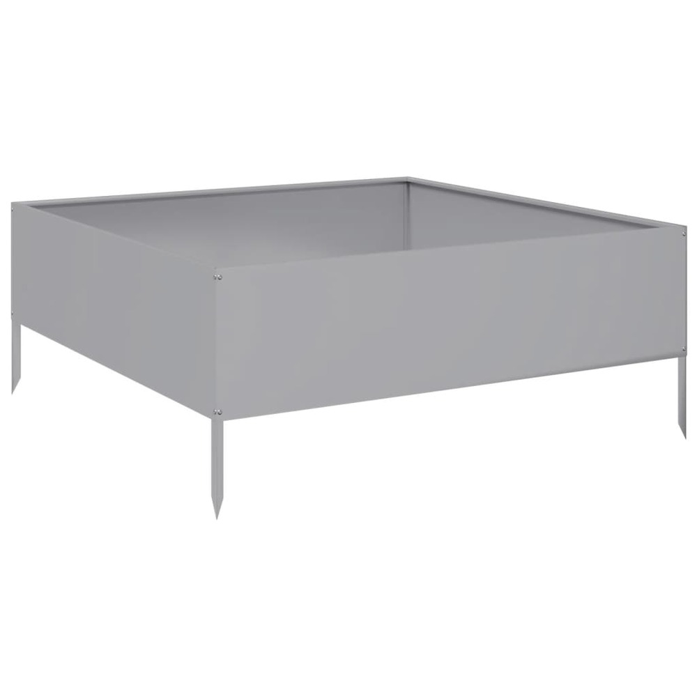 Jardinière bac lit surélevé plantes fleurs terrasse jardin de jardin 100 x 100 x 25 cm acier inoxydable argent