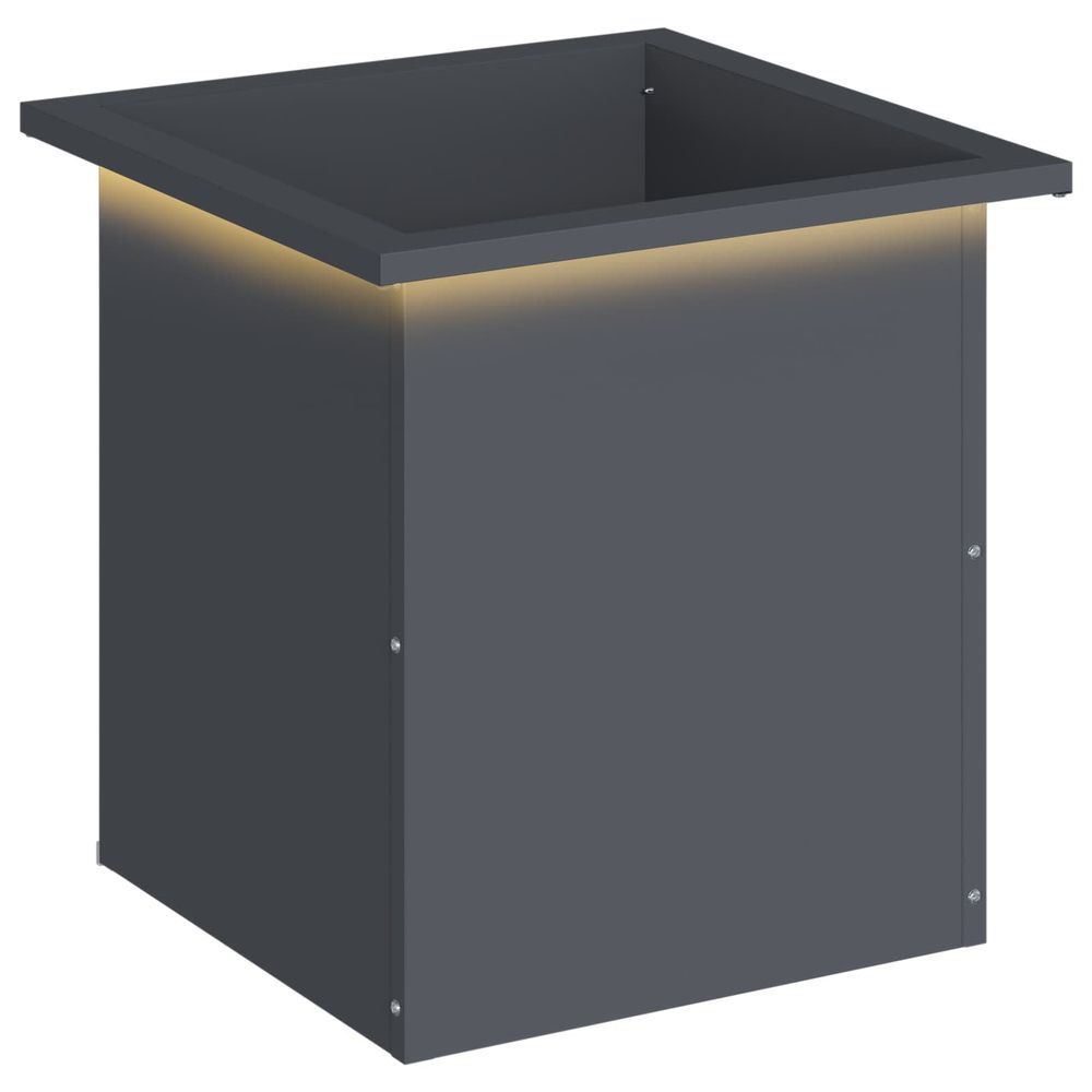 Jardinière d'extérieur de jardin avec led anthracite 40 x 40 x 40 cm acier