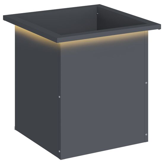 Jardinière d'extérieur de jardin avec led anthracite 40 x 40 x 40 cm acier