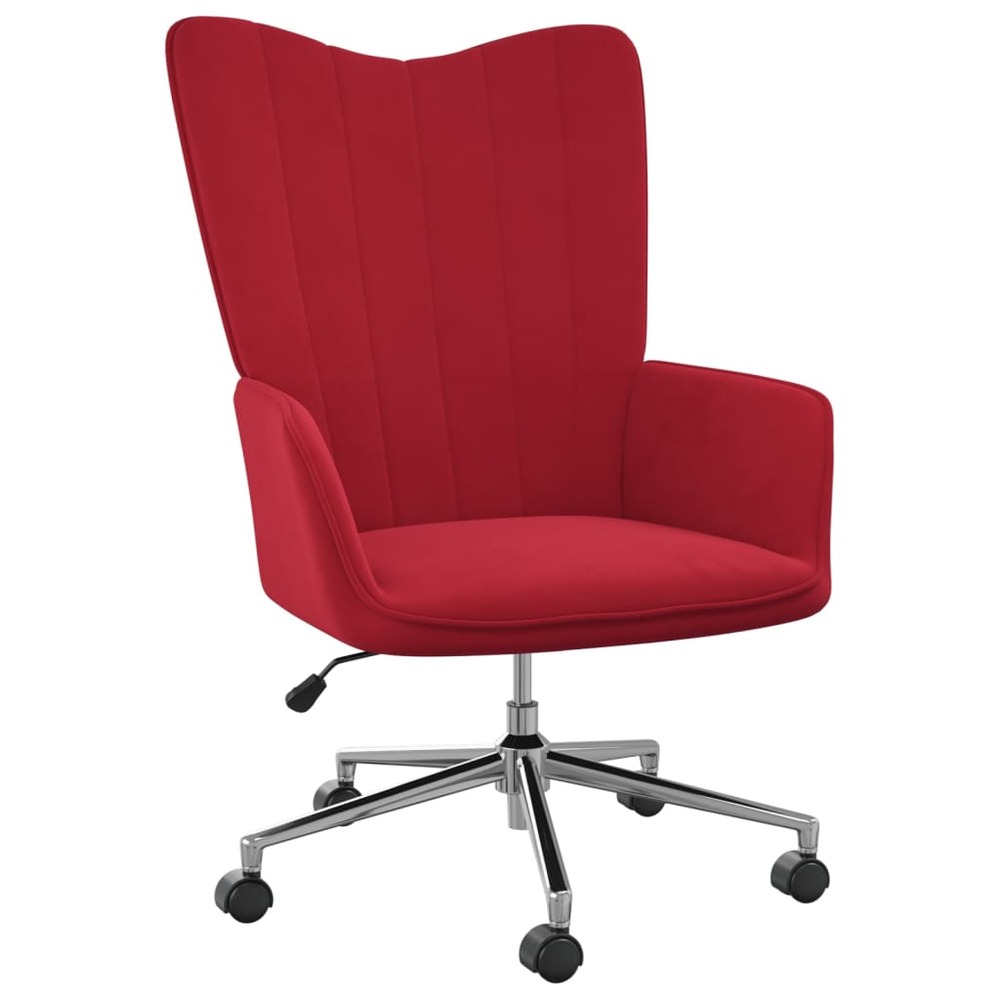 Chaise de relaxation rouge bordeaux velours