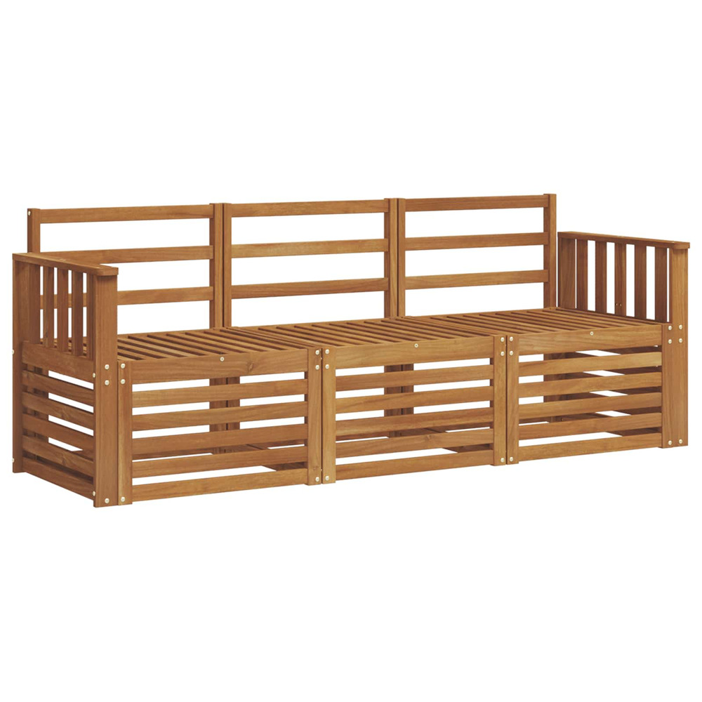 Ensembles de canapés 3 pcs naturel bois d'acacia massif