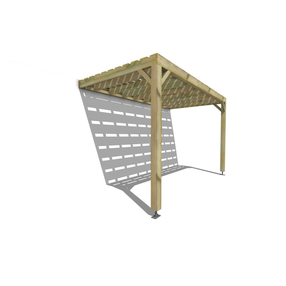 Pergola bois • 4m x 2m • adossée • sens profondeur • platelage bois • livraison comprise