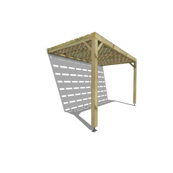Pergola bois • 4m x 2m • adossée • sens profondeur • platelage bois • livraison comprise