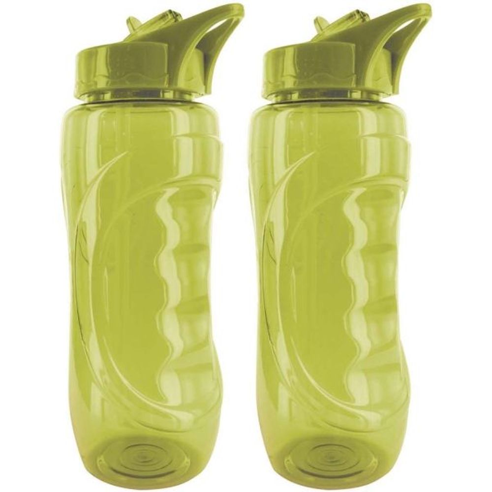 Gourde de sport bouchon avec paille 900 ml (lot de 2) vert